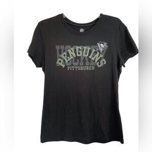 NHL Pittsburg Penguins  T-Shirt Ladies Lg Black